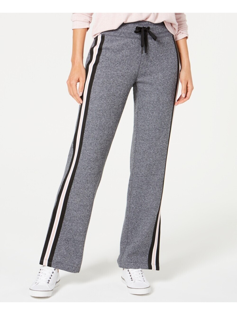 Calvin Klein Womens Performance Striped Slit-Leg Pants Size XL